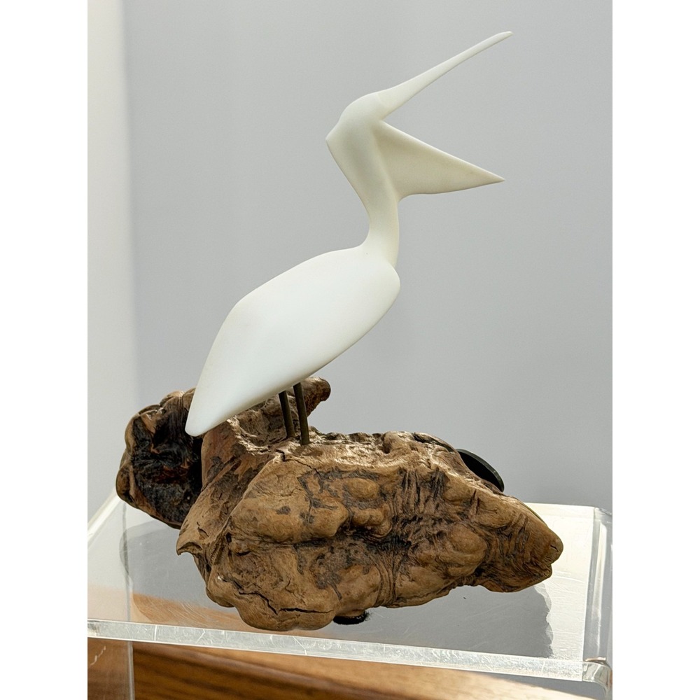 John Perry Pelican Sculpture Figurine Bird Statue Burl Wood Nautical Décor Beach - Picture 6 of 8